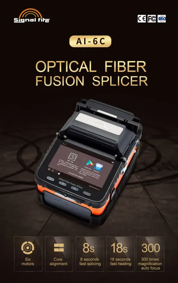 FTTH Optical Splicing Machine – Signal Fire AI-6C Automatic Intelligent 6-Motor Fiber Fusion Splicer