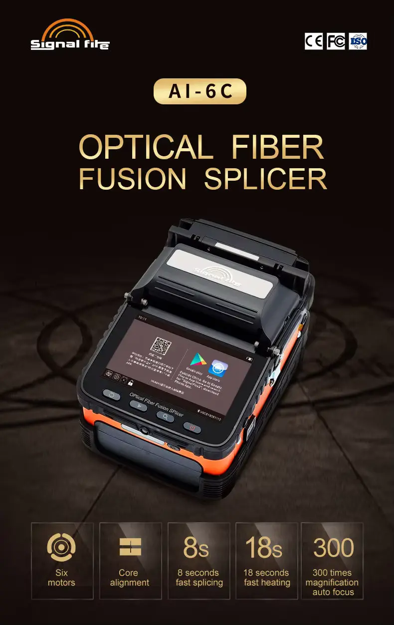 FTTH Optical Splicing Machine – Signal Fire AI-6C Automatic Intelligent 6-Motor Fiber Fusion Splicer